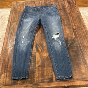 Judy Blue Dark Blue Distressed Skinny Jeans